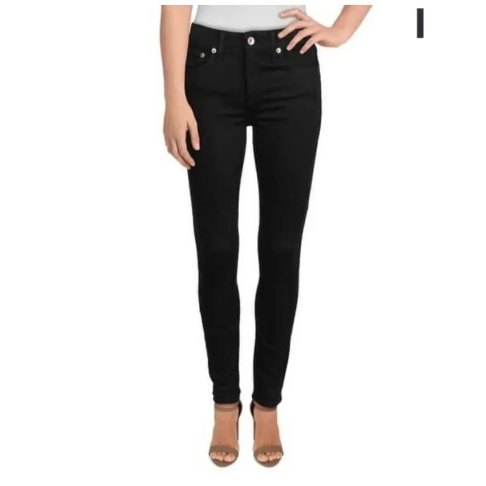 Rag & Bone Black Cate Mid-Rise Skinny Jeans sz 24 EUC